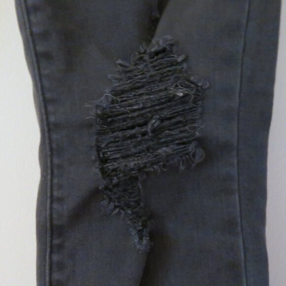 L'AGENCE High-Rise Margot Skinny Jeans in Zinc Destruct Distressed - Size 25 - Picture 7 of 16